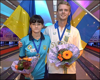 Победители кубка европйских чемпионов James Gruffman и Дарья Ковалева